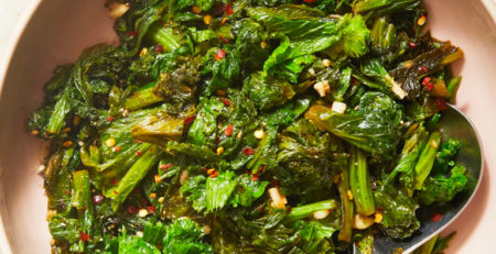 Mustard Greens Braised in Beer